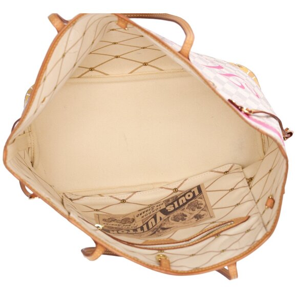 Louis Vuitton Neverfull MM Summer Trunk Hawaii Tote Bag N41734 Damier Azur - Picture 9 of 10